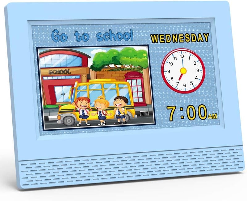 SENXINGYAN Kids Digital Alarm Clock Colorful, 7" Large LED Time Display Children's Sleep Trainer, Eye-Caring Digital Clock for Girls Boys Bedrooms Bedside, 17 Alarm Clock Settings Easy to Use Kids Birthday Gift - Image 2